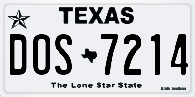 TX license plate DOS7214