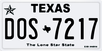 TX license plate DOS7217
