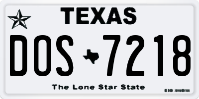 TX license plate DOS7218