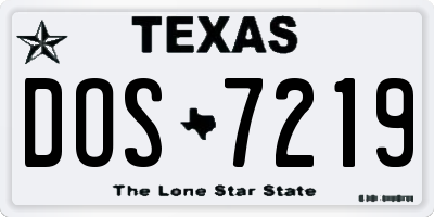TX license plate DOS7219