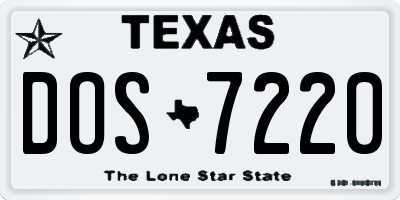 TX license plate DOS7220