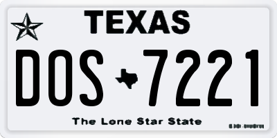 TX license plate DOS7221