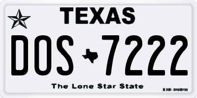 TX license plate DOS7222