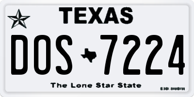 TX license plate DOS7224
