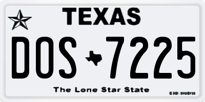 TX license plate DOS7225