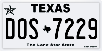 TX license plate DOS7229