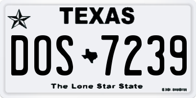 TX license plate DOS7239