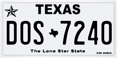 TX license plate DOS7240