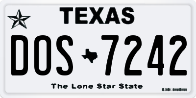 TX license plate DOS7242