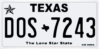TX license plate DOS7243