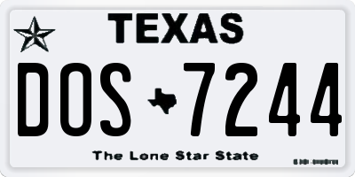 TX license plate DOS7244