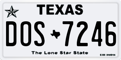 TX license plate DOS7246