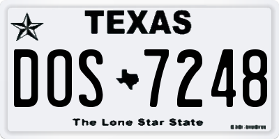 TX license plate DOS7248
