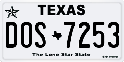 TX license plate DOS7253