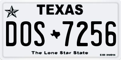 TX license plate DOS7256