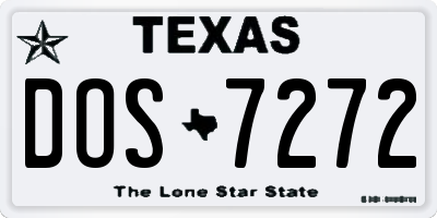 TX license plate DOS7272