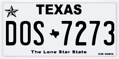TX license plate DOS7273