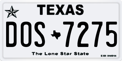 TX license plate DOS7275