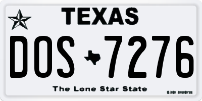 TX license plate DOS7276