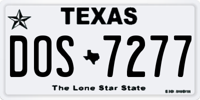 TX license plate DOS7277