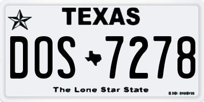 TX license plate DOS7278