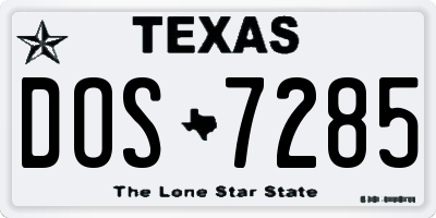 TX license plate DOS7285