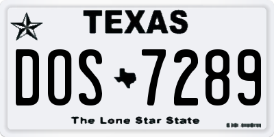 TX license plate DOS7289