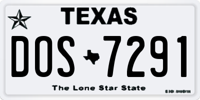 TX license plate DOS7291