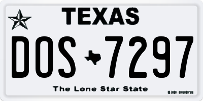 TX license plate DOS7297