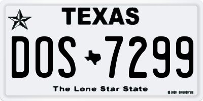 TX license plate DOS7299
