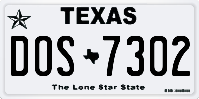 TX license plate DOS7302
