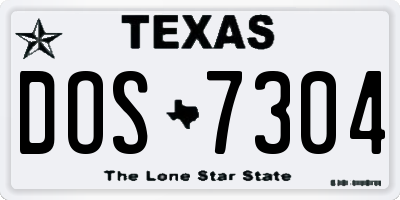 TX license plate DOS7304