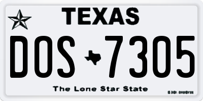 TX license plate DOS7305