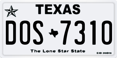 TX license plate DOS7310