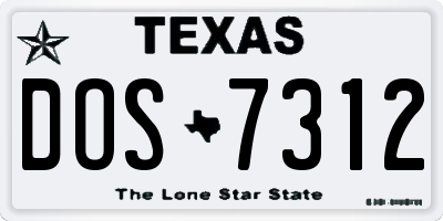 TX license plate DOS7312