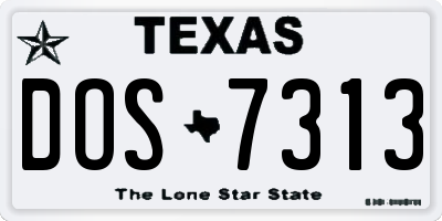 TX license plate DOS7313