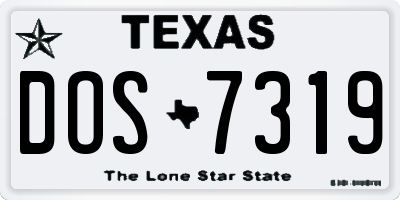 TX license plate DOS7319