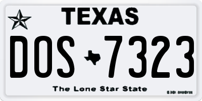 TX license plate DOS7323
