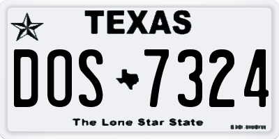 TX license plate DOS7324