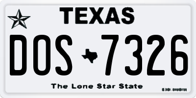 TX license plate DOS7326