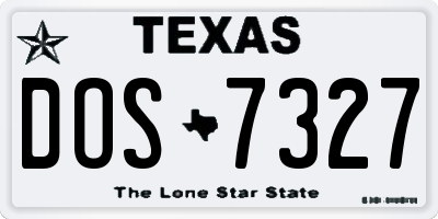 TX license plate DOS7327