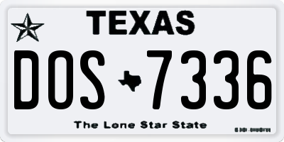 TX license plate DOS7336