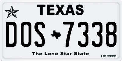 TX license plate DOS7338