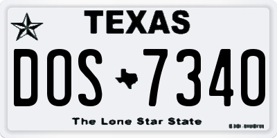 TX license plate DOS7340