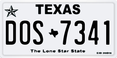 TX license plate DOS7341