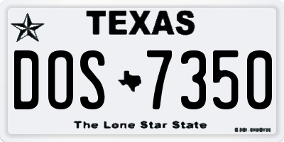 TX license plate DOS7350