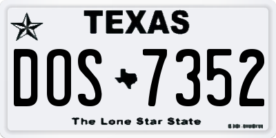 TX license plate DOS7352