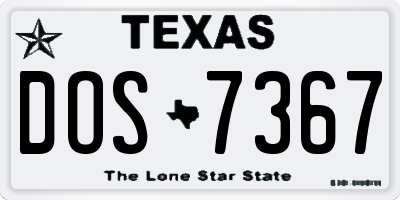 TX license plate DOS7367