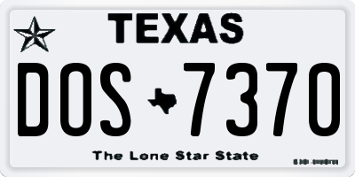 TX license plate DOS7370