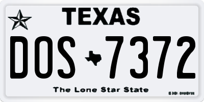 TX license plate DOS7372